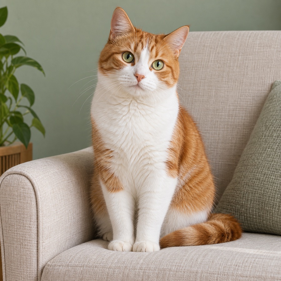 An orange cat photographed for a personal coloring page